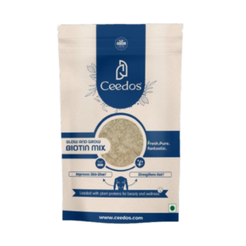 Ceedos Glow & Grow Biotin Health Mix for Hair, Skin & Gut Health | Sugar Free Nuts & Seeds Powder