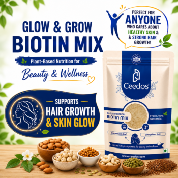 Glow & Grow Biotin Health Mix for Hair, Skin & Gut Health | Sugar Free (250 G)