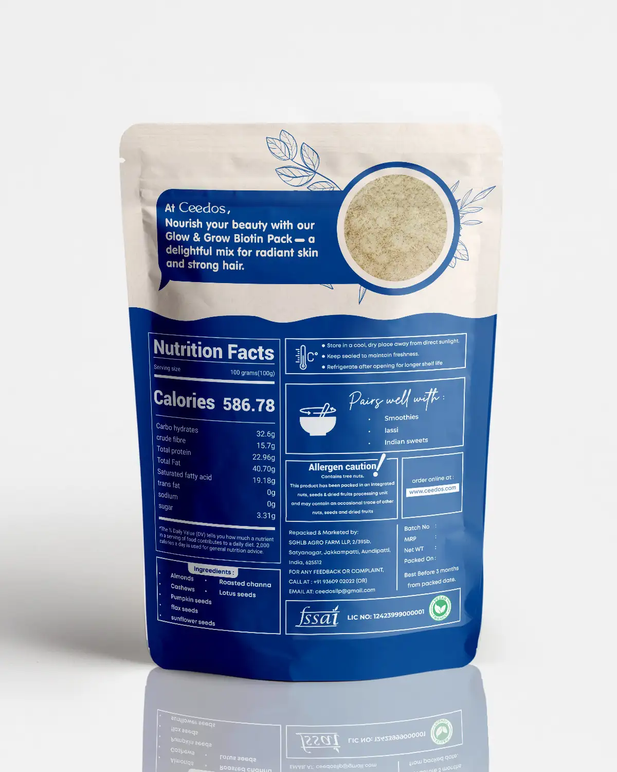 Glow & Grow Health Mix Ceedos Back