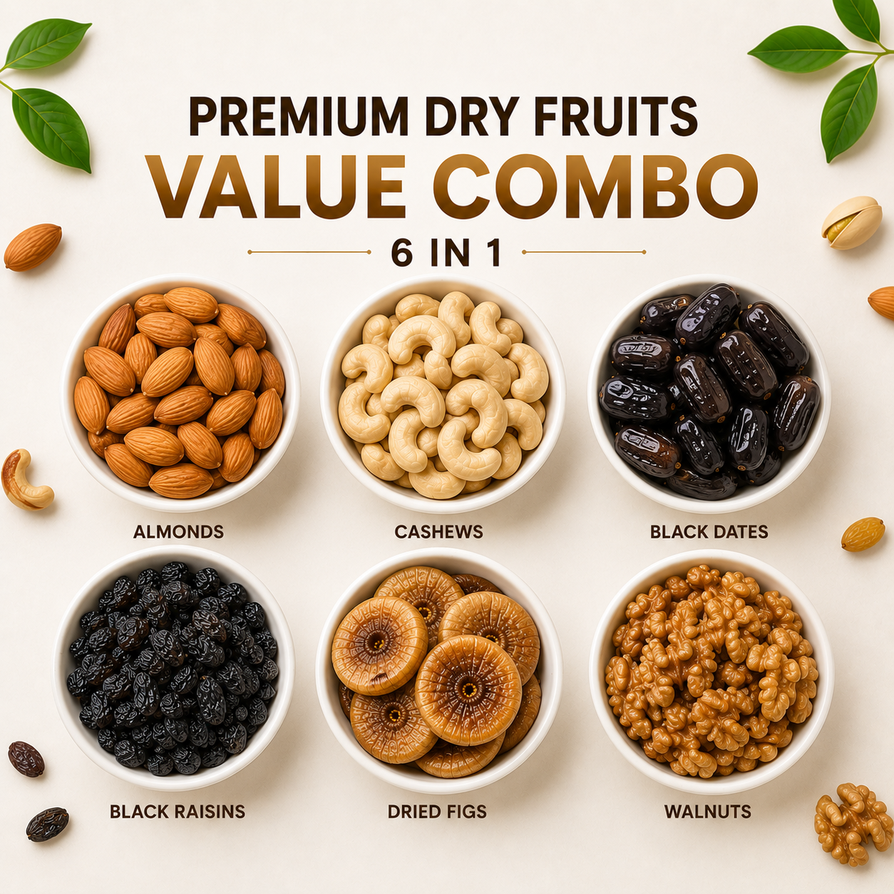 Premium Dry Fruits Value Combo 6 in 1